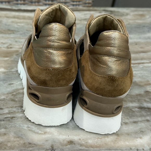 Women’s SOFTWAVES Zora beige brown suede leather platform sneakers- Size 39 - Picture 5 of 9